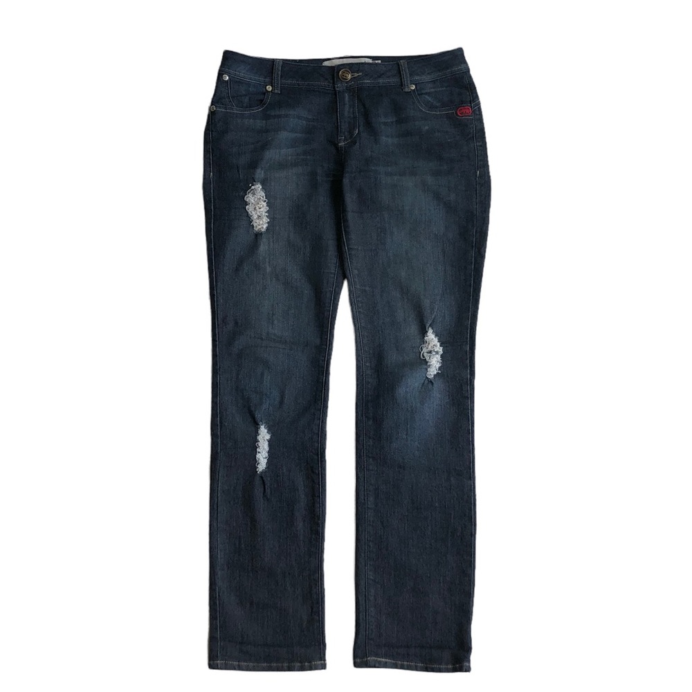 ECKO Red Dark Wash Distressed Jeans-Womens-Sz 9/10